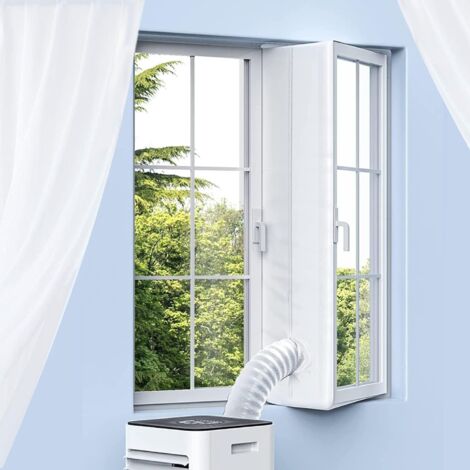 Calfeutrage Clim Porte Fenêtre 400 Cm Joint De Fenêtre Universel Pour Climatiseur Portable – Fonctionne Avec N'importe Quel Climatiseur Mobile, Facile à Installer – Gardes D'échange D'air Avec Fermeture éclair Et Ruban