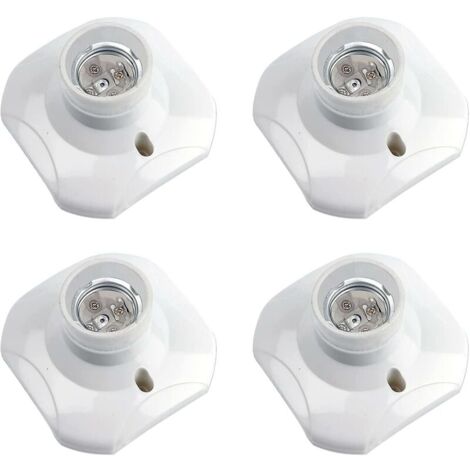 Douille Pour Ampoule E27 - Avec Bague -sortie De Câble Latérale -plastique Blanc - Particulier