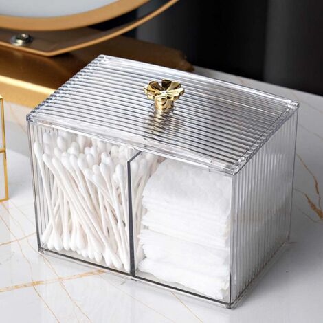 Boîte Coton-Tige Acrylique Transparent SVOCK - Organisateur Maquillage Salle De Bain