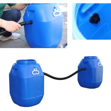 Kit Raccord Tuyau Flexible 38 Mm Pour Récupérateur D'eau - 1 Mètre, Avec Connecteurs Et Joints, Noir
