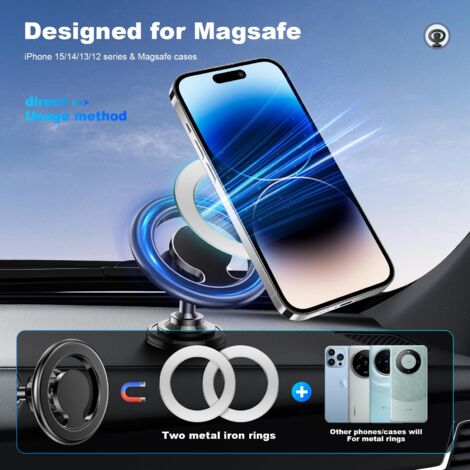 Support Téléphone Voiture Magnétique, 2 Pièces Porte Telephone Socles Voiture Aimant Voiture Sur Grille Daration Pour Iphone Samsung Huawei Xiaomi Et La Pluspart De Smartphone 59842454