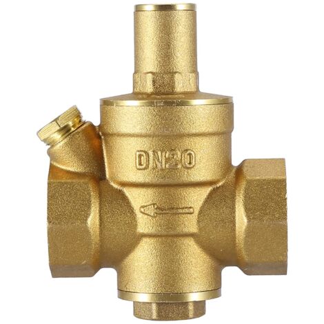 Réducteur De Pression D'eau Réglable En Laiton 3/4'' DN20 Avec Manomètre Intégré