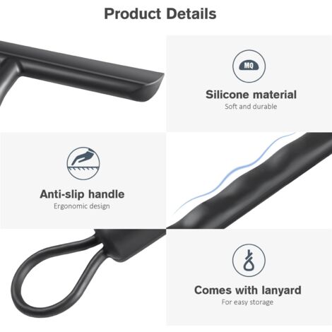 Raclette De Douche Silicone Sans Traces - 21cm Avec Support - Pour Vitres, Carrelage Et Miroirs