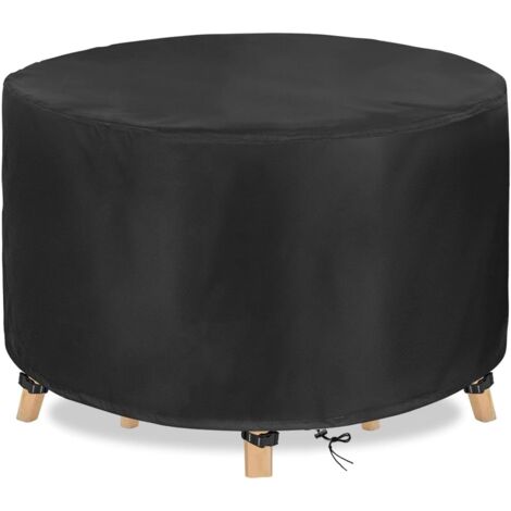 Housse Protection Brasero Ronde 61x68 Cm - Tissu Oxford 210D Imperméable, Avec Sangle Réglable - Couleur Noire - 12