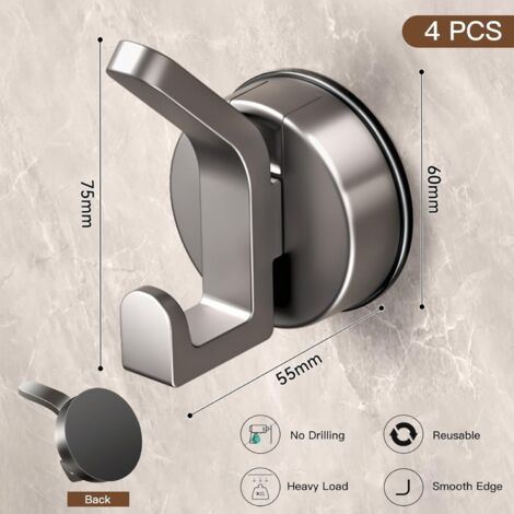 Crochet à Ventouse Sous Vide, 2 Pièces, Pour Salle De Bains, Toilettes