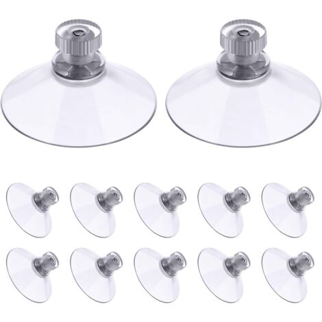 Ventouses Double Face Transparentes 12 Pièces - PVC 4 Cm, Pour Miroir, Table Verre, Fixation Sans Trace - 13