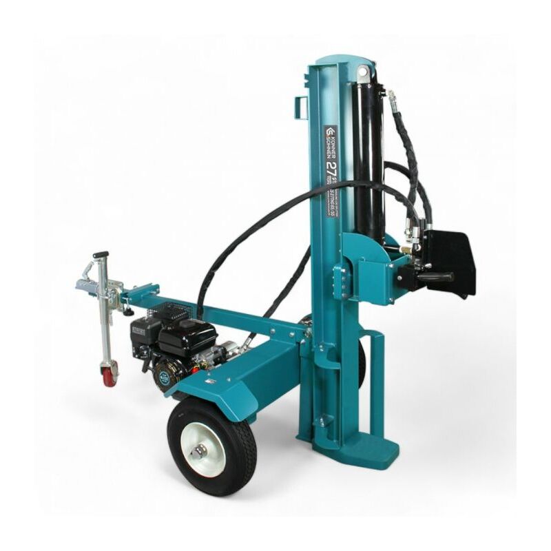 Fendeuse à Bûches 22 Tonnes - Moteur Essence 6,5 CV - Tractable Sur Roues - Professionnelle Et Robuste - Vert Greenwood