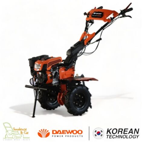 Daewoo – Motoculteur thermique 7,5 cv – Largeur de travail ajustable 70-105 cm – 2 vitesses AV/1 AR – Guidon réglable 360° pour maniabilité - 212cm3