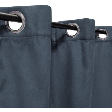 Rideau Occultant Basic à 8 œillets - Longueur 240 Cm X Largeur 140 Cm Bleu Canard 94885896