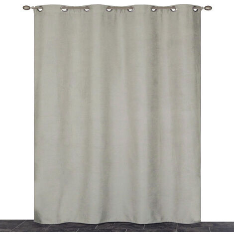 Rideau 100% occultant à œillets, Gris - 140x240cm prêt a poser Atout Ciel Rideau 100% occultant à œillets, Gris - 140x240cm prêt a poser Atout Ciel