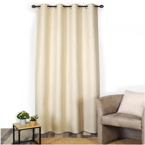 Rideau thermique à œillets marron taupe l.140 x H. 240 cm Rideau thermique à œillets marron taupe l.140 x H. 240 cm