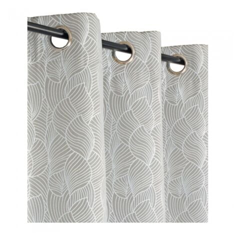 Rideau isolant thermique jacquard gris clair, 135x240cm - installation facile, Atout Ciel
