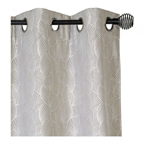 Rideau isolant thermique jacquard gris clair, 135x240cm - installation facile, Atout Ciel