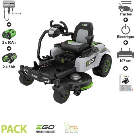 PACK tondeuse à rayon braquage zero 4 batteries 56v chargeur mural coupe 107 cm Ego ZT4201ES (1/5)