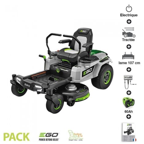 Pack tondeuse autoportée Zero Turn coupe 107 cm 6 batteries 10Ah et chargeur 1600W inclus EGO ZT4201E (1/5)