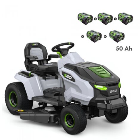 Ego Power+ – Tracteur tondeuse électrique à batterie 5 batteries 10Ah – Éjection latérale et mulching – Chargeur rapide 1600W – Pour grandes surfaces