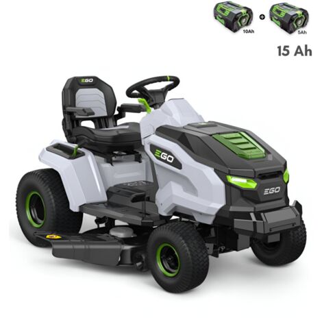 Tondeuse électrique autoportée avec pack batteries 15 Ah et chargeur mural, coupe mulching 107 cm - EGO TR4201E (1/5)