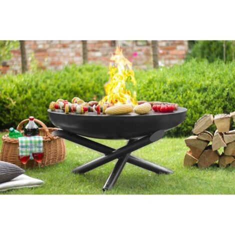 Plaque de barbecue acier inox pour braséro, poignées inclues, CookKing, 222389