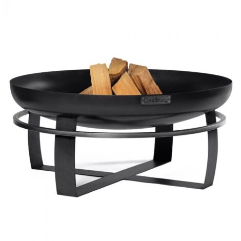 Braséro de jardin VIKING 100 cm – Acier épais 2 mm – Anneau de support soudé – Feu de camp et barbecue portable