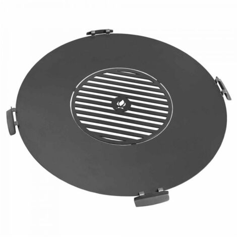 Plaque en fonte pour braséro, avec grille de 46cm, poignées soudées, CookKing, 222387