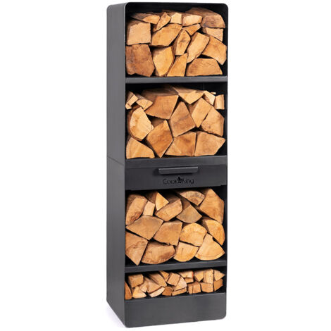 Support à bois en acier brut 120x40x30cm – Pour bûches jusqu'à 30cm – Produit artisanal européen – 333245 (1/5)