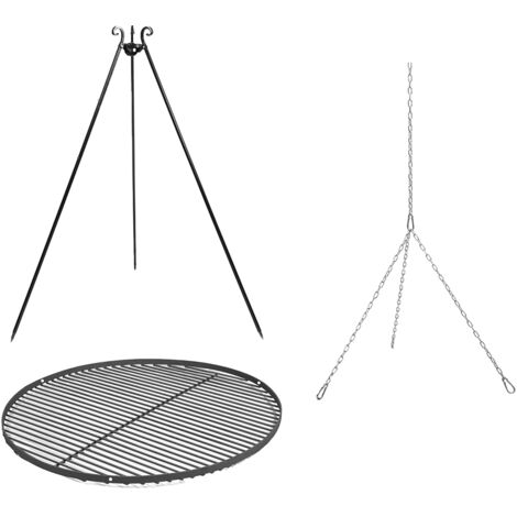 Grille de cuisson suspendue sur trépied, acier, 180m et 50cm, CookKing, 111220