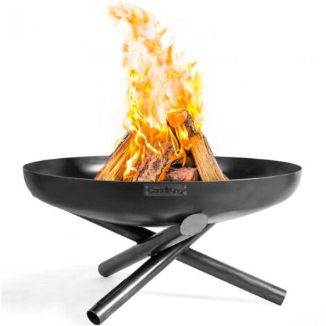 Braséro extérieur INDIANA, acier naturel, sur pied, diamètre de 70cm, CookKing, 111347
