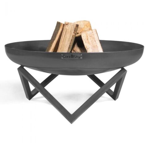 Foyer de jardin SANTIAGO, acier naturel, avec support, CookKing, 111372