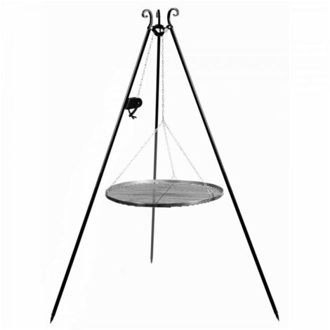 Grille barbecue suspendue sur trépied, treuil inclus, acier, CookKing, 11373
