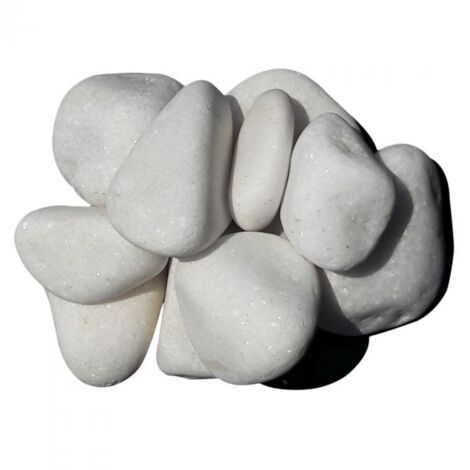 Racine – Galet décoratif marbre blanc pur 25-40mm – Sac de 20 kg – Effet pailleté et durable – FPAI051 (1/5)