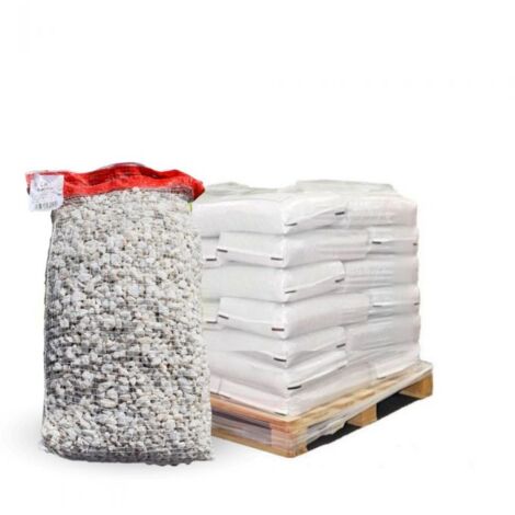 Paillage minéral Gravier marbre blanc 8-12mm, 10 sacs de 20 kg - F-PAI064-10x20