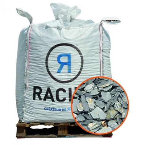 Racine – Paillage minéral ardoise grise 40/70mm Big bag 500l – Réduction des mauvaises herbes – Conservation de l'humidité – PRO435