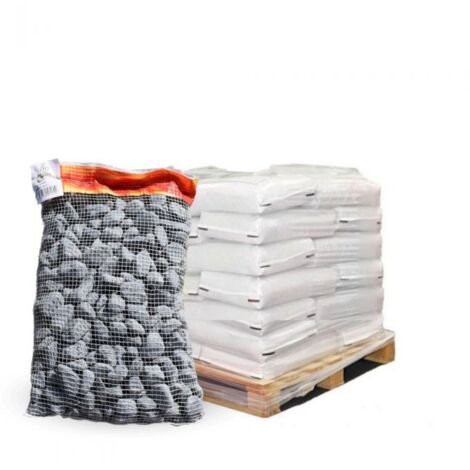 Paillage minéral Galet marbre noir 24-40mm, 10 filets de 20kg - F-PAI068-10x20