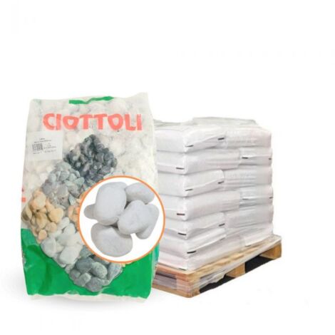 Paillage minéral Galet marbre blanc Carrare 25-40mm, 10 sacs de 25 kg - F-PAI008-10x25