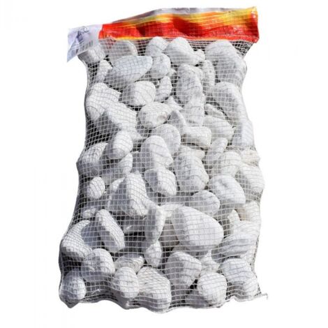 Racine – Galet décoratif marbre blanc pur 40-60mm – Filet 20 kg – Effet pailleté au soleil – FPAI050 (1/5)