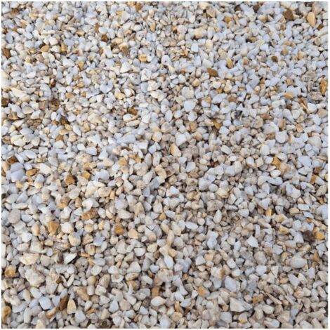 Racine – Gravier marbre blanc 8-12mm pour paillage minéral décoratif – Densité 1500 kg/m³ – Sac de 20 kg – FPAI064