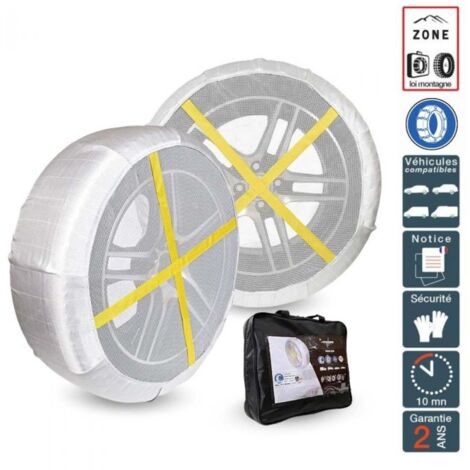 COMPASS Chaînes à Neige Textiles Pour Pneus 245/45 R18 - Homologuées EN16662-1, Montage Rapide