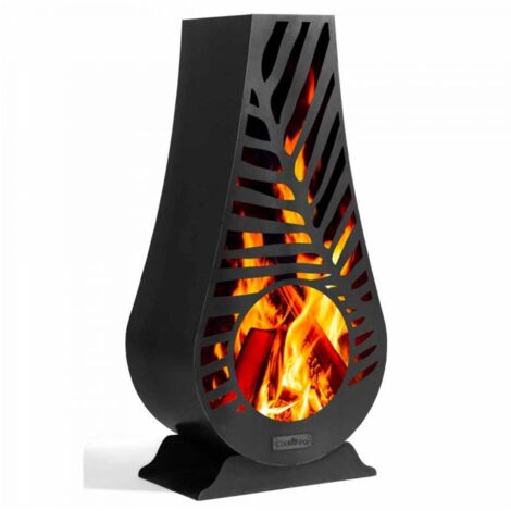 Poêle à bois d'extérieur design LIMA, acier naturel, CookKing, 111483