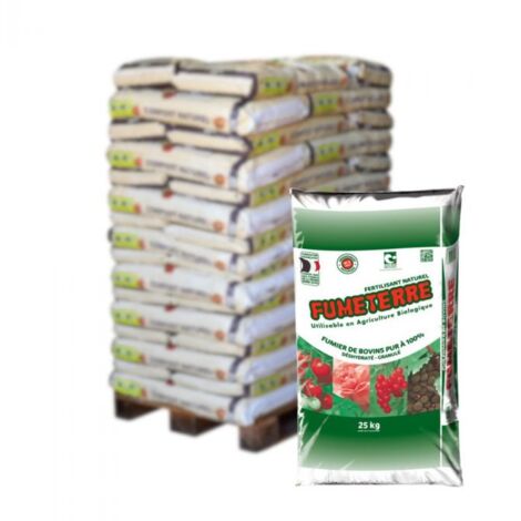 Fumier bovin déshydraté et soluble, 25 sacs de 25 kg - F-TER002-25x25 (1/5)