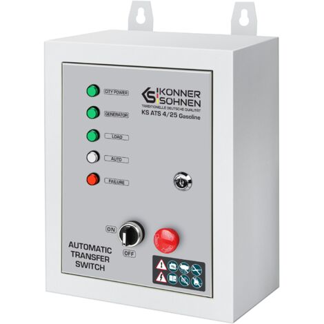 Könner & Söhnen – Unité de démarrage automatique KS ATS 4/25 Gasoline – Contrôle automatique et manuel – Compatible générateurs essence – Détection des erreurs