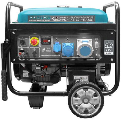 Könner & Söhnen – Groupe électrogène à essence 9,2kW – Moteur monocylindre 18,5 ch – Démarrage électrique – Prise ATS pour alimentation continue - KS 12-1 E