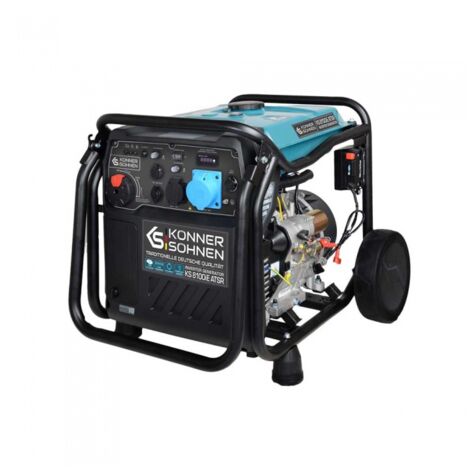 Könner & Söhnen – Groupe électrogène inverter anti-bruit 8500W – Démarrage électrique – Onde sinusoïdale pure 230V – Niveau sonore 70 dB – Économie de carburant jusqu'à 50% (1/8)