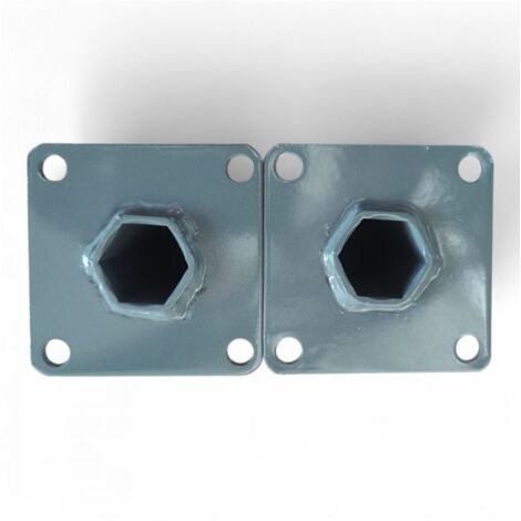 Daewoo – Paire de moyeux hexagonaux 32 mm pour motoculteurs – Sortie hexagonale – Installation facile – Longueur 250 mm – Platine de fixation carrée 100 mm - DAACC-250
