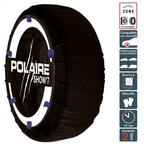 Chaussettes à Neige Polaire - Taille 245/55R16 - Ultra Résistantes, Montage Facile - Neuf