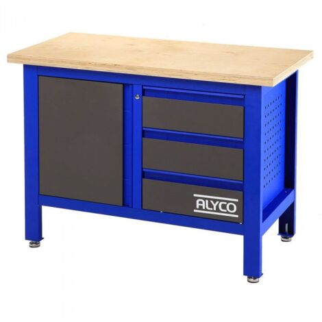 Table De Travail 3 Tiroirs+Porte 1000X600X865 Mm Alyco 129750 (1/4)