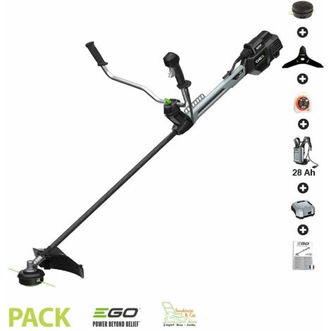 Ego Power+ – Débroussailleuse pro à batterie 56V – Autonomie 28Ah – Arbre carbone léger – Puissance de coupe élevée – Fonctionnement silencieux