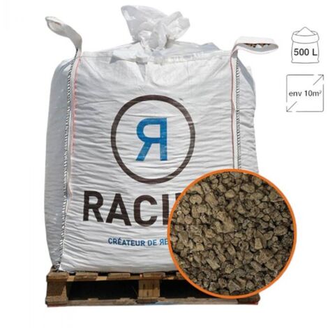 Racine – Paillage minéral pouzzolane grise 7/15 – Big bag 500 litres – Pour terrains en pente – Densité 1.2T/m3