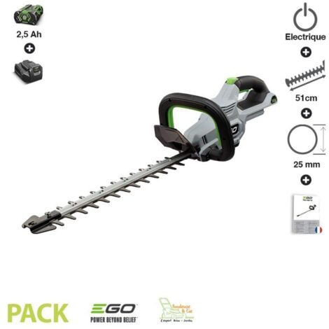 Pack sculpte haies lamier 51cm batterie 56c 2,5Ah et chargeur inclus Ego HT2001E