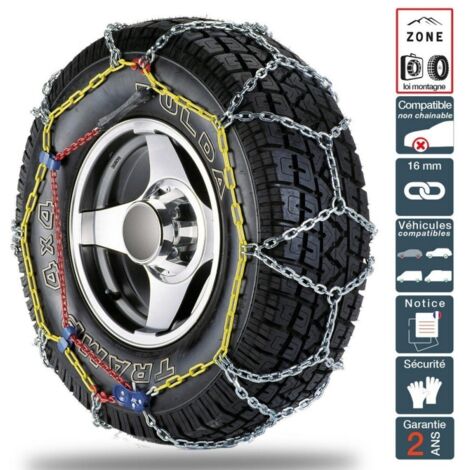 Chaines neige 4x4 SUV Utilitaires 16mm pneu 215/75R16 homologuées loi Montagne (1/5)