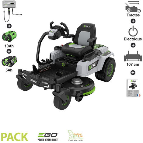 Tondeuse à gazon Zero Turn (avec volant) batterie 15Ah chargeur mural inclus Ego coupe 107 cm ZT4201ES
